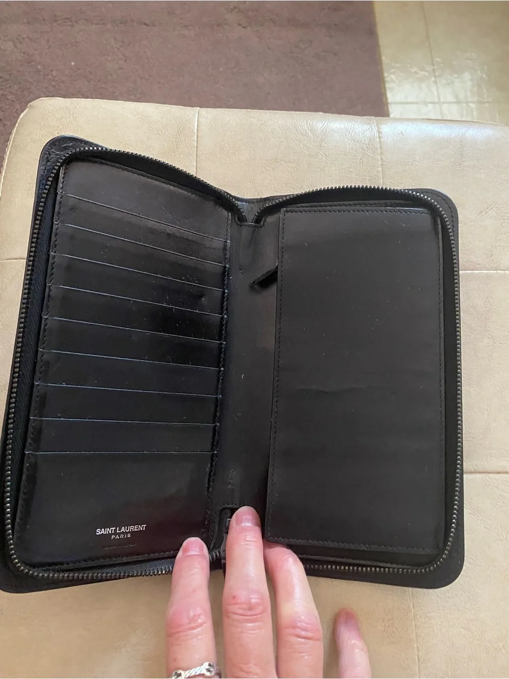 Saint Laurent Paris Black Leather unisex wallet - Picture 7 of 13